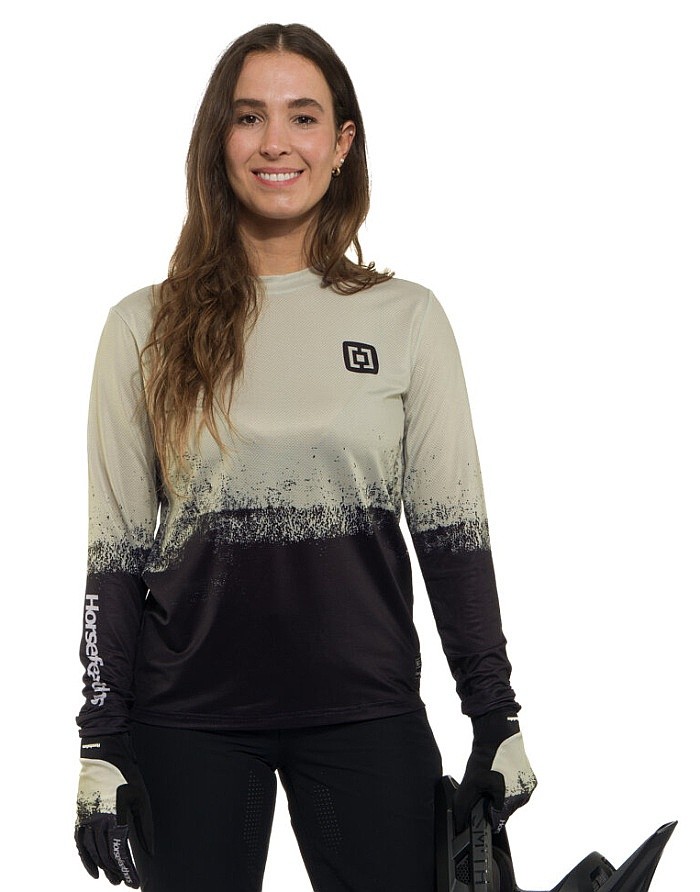 джерси Horsefeathers Quantum W LS - Silver Birch/Black - women´s