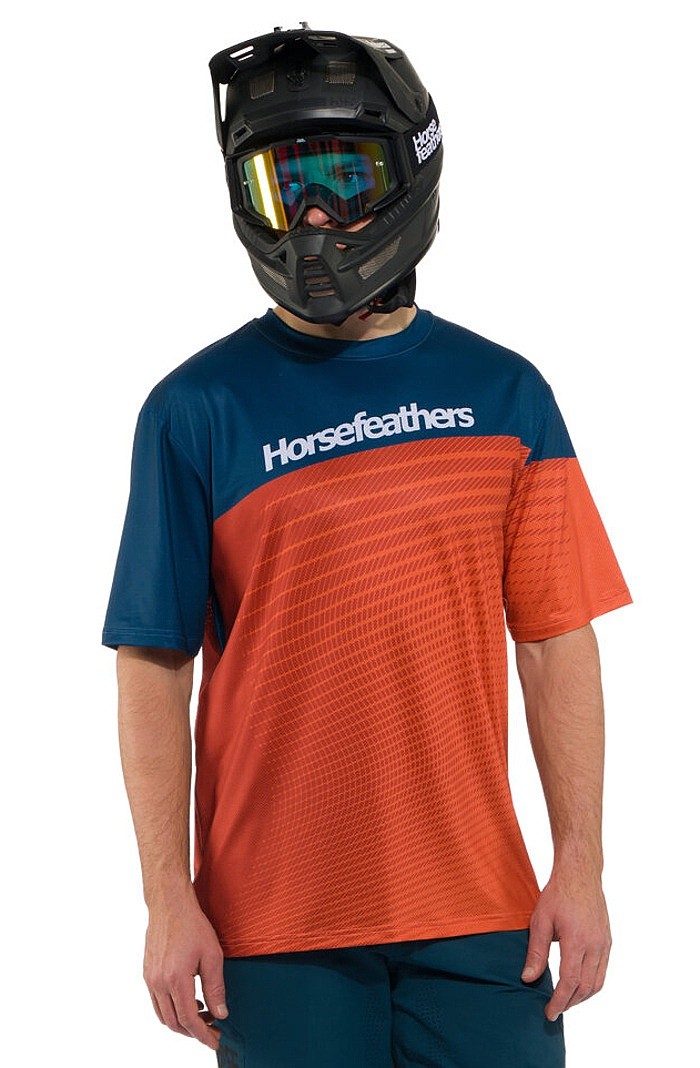 koszulka rowerowa Horsefeathers Quantum - Petrol/Burnt Orange