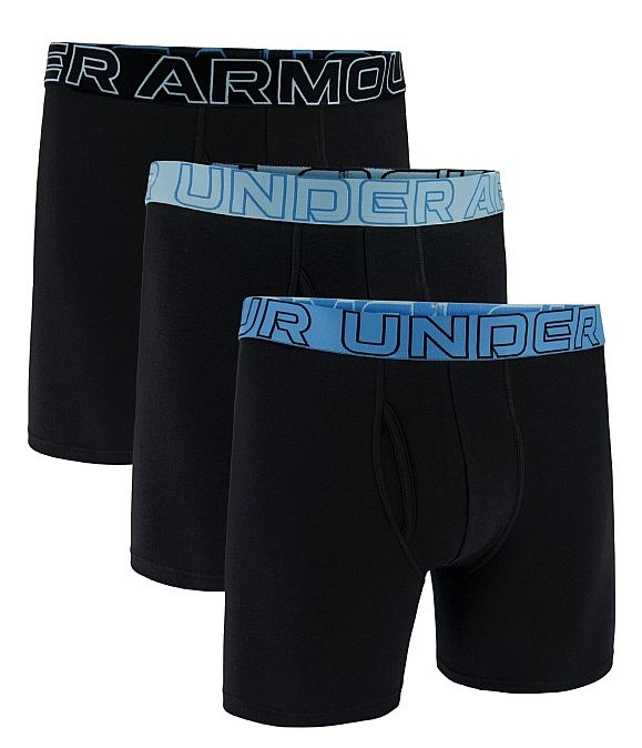 trenírky Under Armour Perf Tech Cotton 6in 3 Pack - Black/Stream - men´s