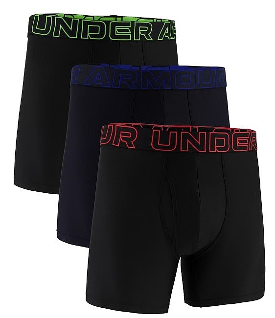 trenírky Under Armour Perf Tech Cotton 6in 3 Pack - Black/Hi Vis Yellow - men´s