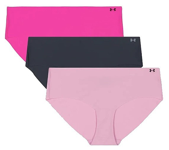 culotte Under Armour Pure Stretch No Show Hipster 3 Pack - Pink Shaded Fuchsia/Prime Pink - women´s