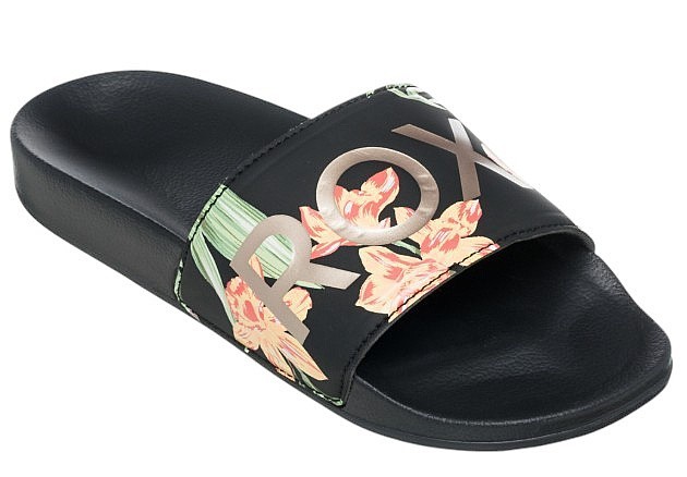 topánky Roxy Slippy II - 0BG/Black/Green Print - women´s