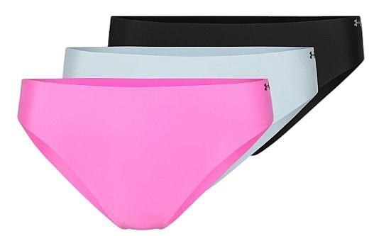 culotte Under Armour Pure Stretch No Show Bikini 3 Pack - Rebel Pink/Harbor Blue/Black - women´s