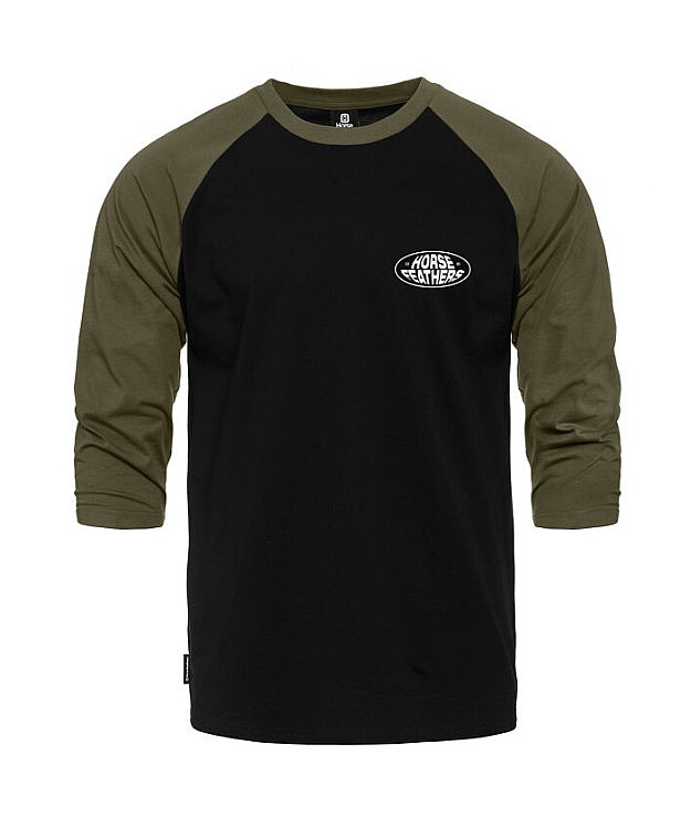 tričko Horsefeathers Dynamo Raglan - Black/Burnt Olive