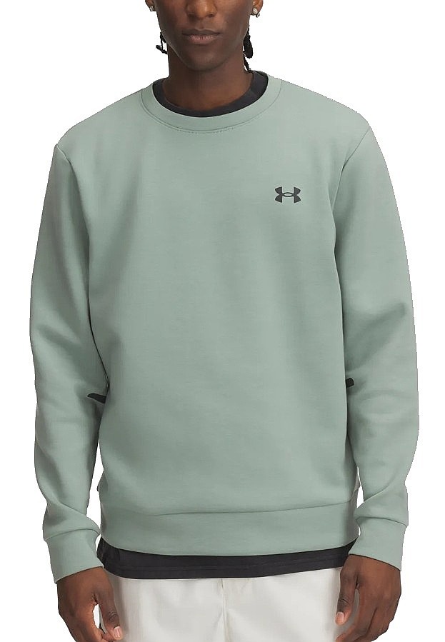 Sweatshirt Under Armour Unstoppable Fleece Crew EU - Silica Green/Black - men´s