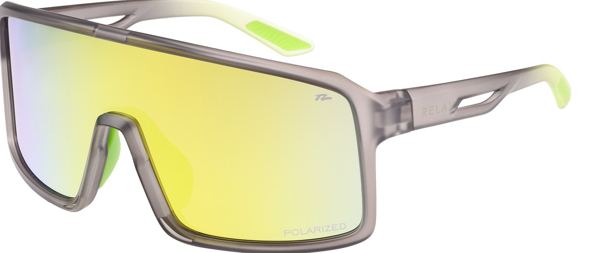 des lunettes Relax Gull - R5433C/Matte Grey/Yellow/Spectra Platin/Polarized