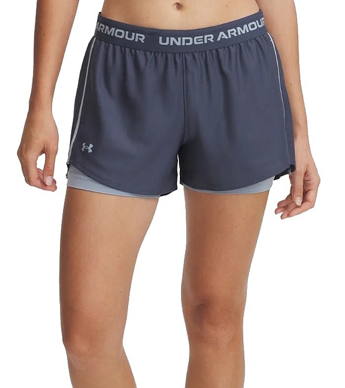 kraťasy Under Armour Tech Play Up 2in1 - Downpour Gray/Harbor Blue