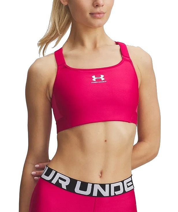 biustonosz Under Armour HeatGear Armour High - Shaded Fuchsia/White