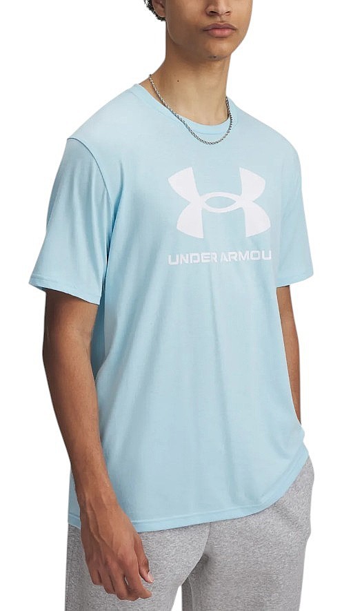 tričko Under Armour Sportstyle Logo Update - Stream/White - men´s
