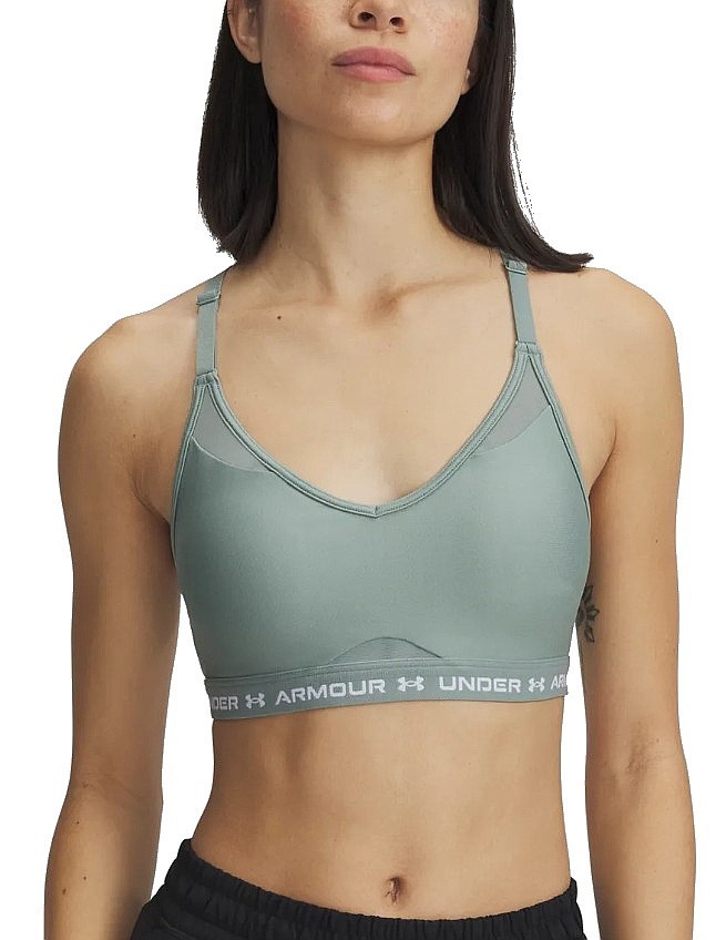 podprsenka Under Armour Crossback Low - Silica Green/White - women´s
