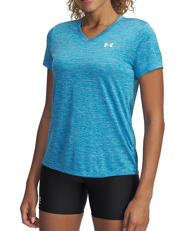 tričko Under Armour Tech SSV Twist - Ether Blue/White - women´s