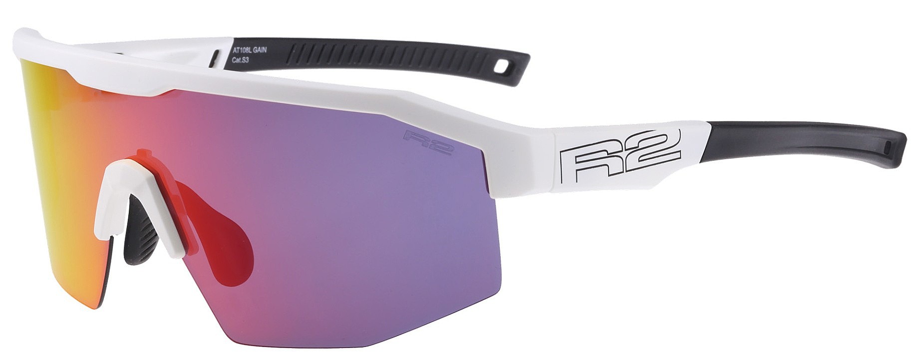 des lunettes R2 Gain - AT108L/Matte White/Smoke/Blackred Chrome/Polarized
