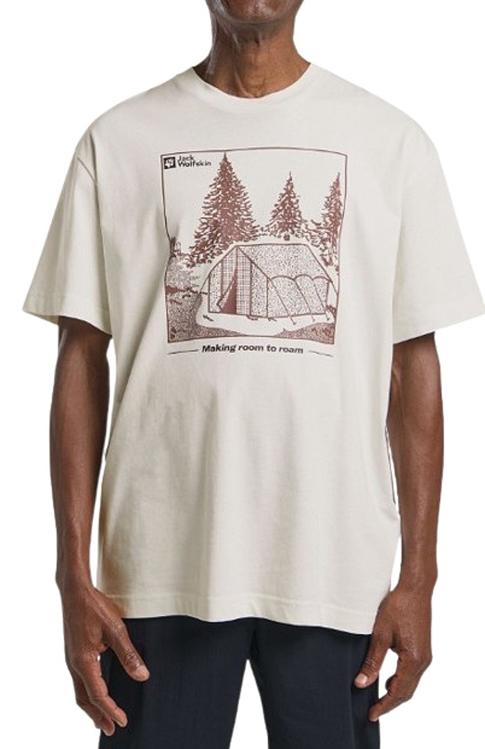 tričko Jack Wolfskin Freeroamer - Tent Cotton White - men´s