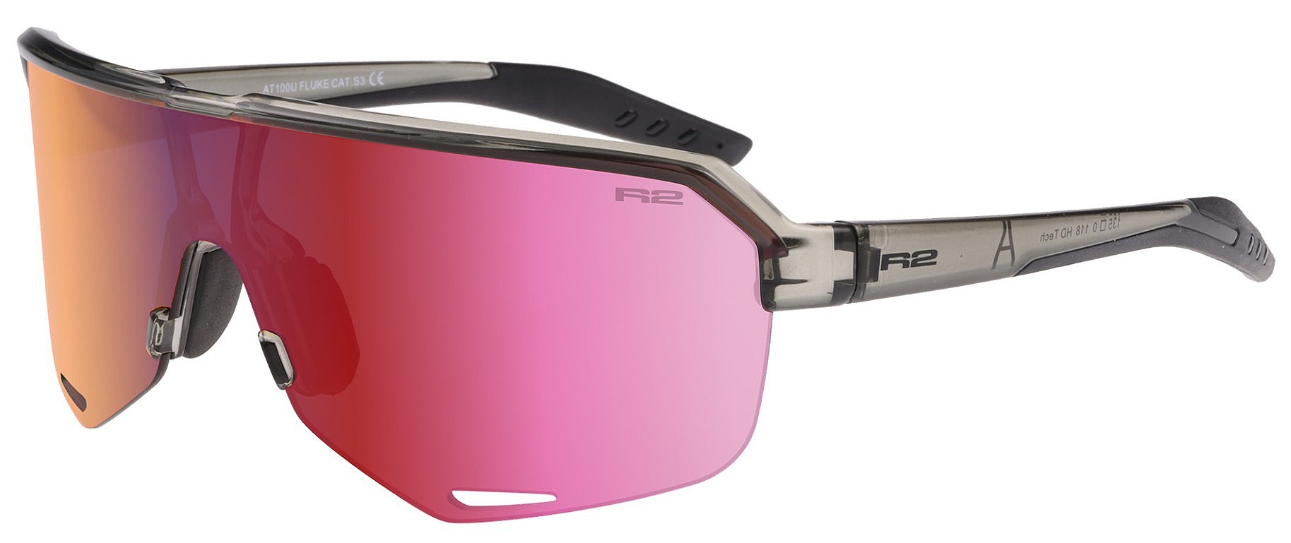 okulary R2 Fluke - AT100U/Gloss Crystal Dark Grey/Pink/Blackred Chrom