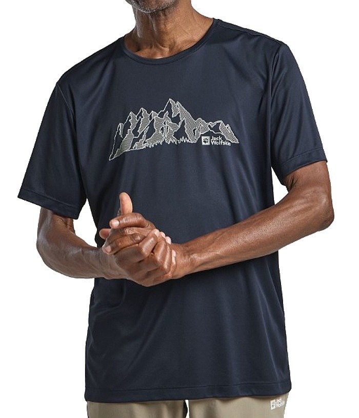 tričko Jack Wolfskin Peak Graphic - Mtn Midnight Sky - men´s
