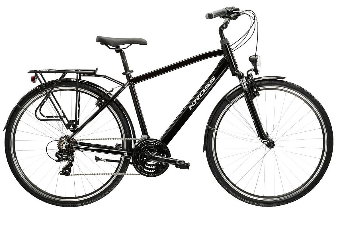 fiets Kross Trans 1.0 28" - Black/Silver Gloss