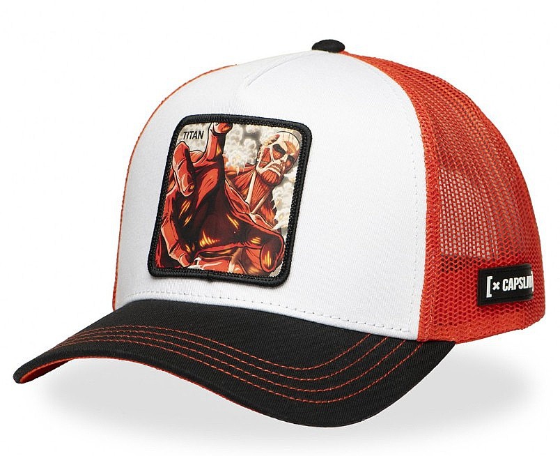 casquette Capslab Attack On Titan Trucker - Titan/White/Black/Orange