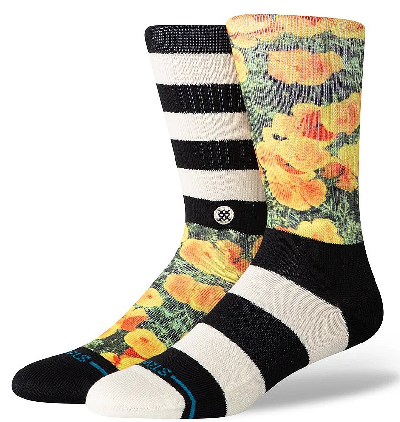 calcetines Stance Very Poppin Crew - Black/White