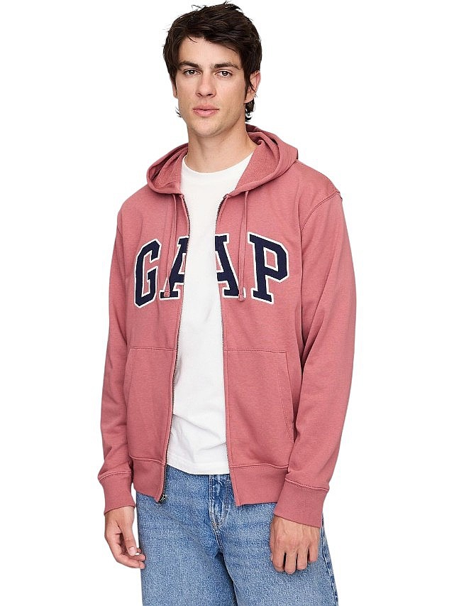 sweat-shirt GAP Logo GAP French Terry Zip - Washed Red - men´s