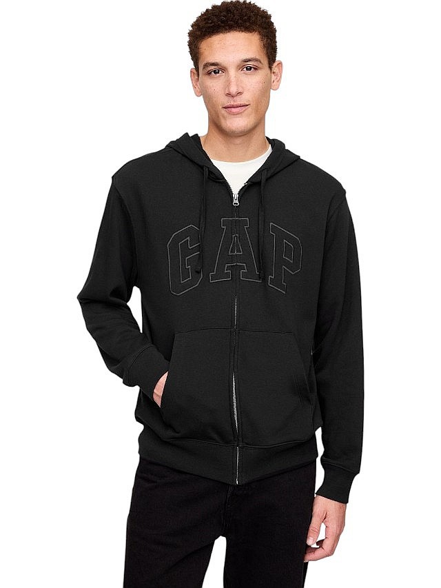 sweat-shirt GAP Logo GAP French Terry Zip - True Black V2 - men´s