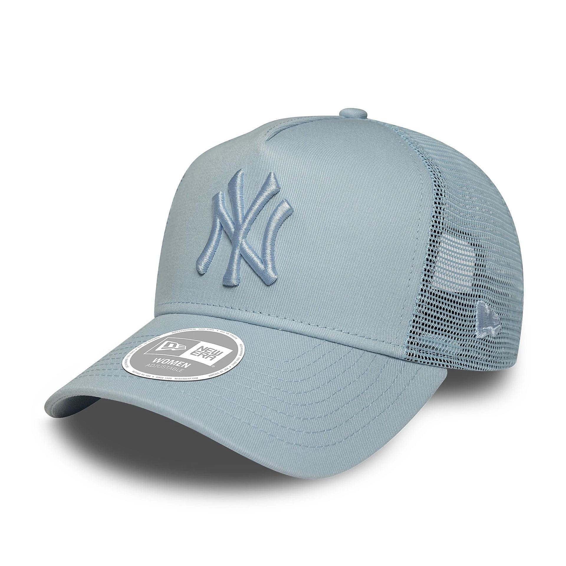Kappe New Era 9FO League Essential Trucker MLB New York Yankees - Pastel Blue - women´s