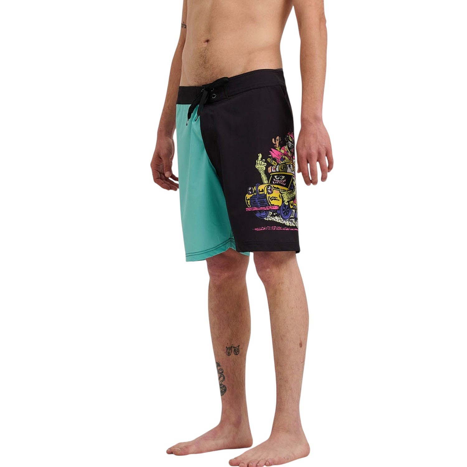 koupací šortky Santa Cruz Johnson Beast Wagon - Black/Pool Blue