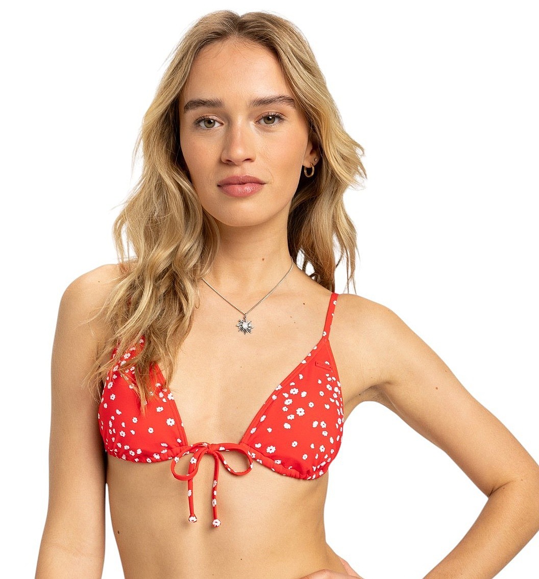 plavky Roxy PT Beach Classics Strappy Tri - RNN6/Poppy Red Dancing Ditsy Swim - women´s