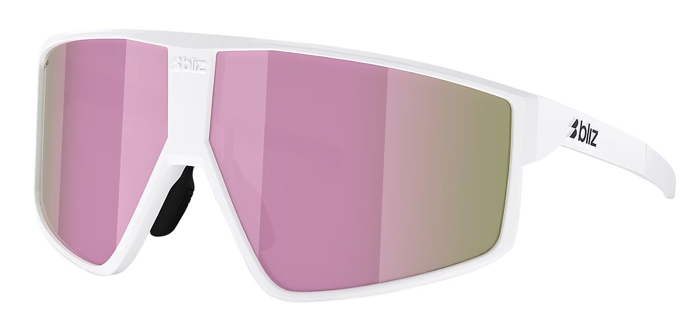 des lunettes Bliz P002 - 701613/Matte White/Brown Mirror Pink
