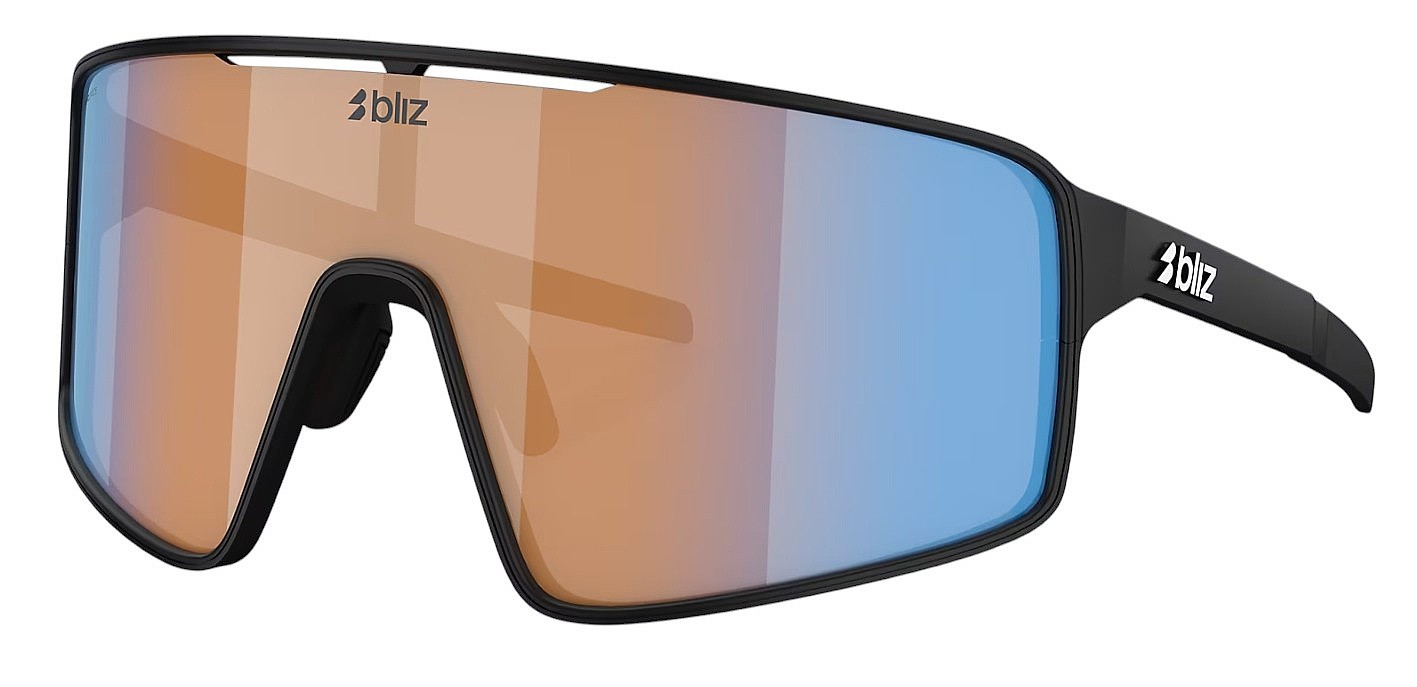 des lunettes Bliz P001 - 701509/Matte Black/NON Coral/Orange Mirror Blue