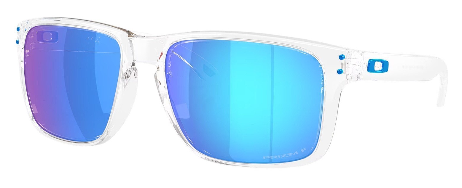 des lunettes Oakley Holbrook XXL - Polished Clear/Prizm Sapphire Polarized