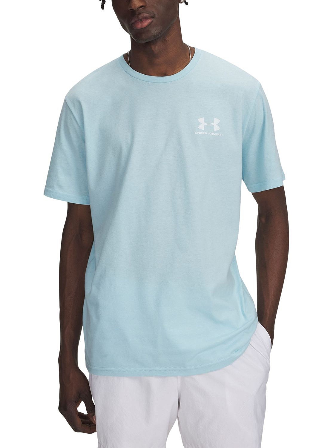 T-Shirt Under Armour Sportstyle Left Chest - Stream/White - men´s