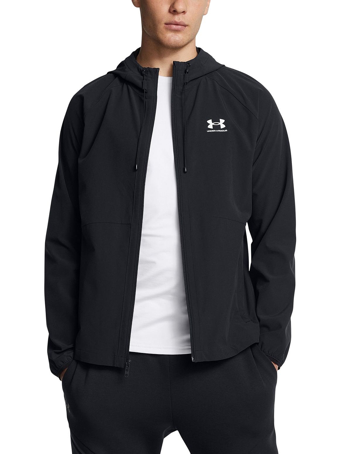 veste Under Armour Stretch Woven Windbreaker - Black/White - men´s