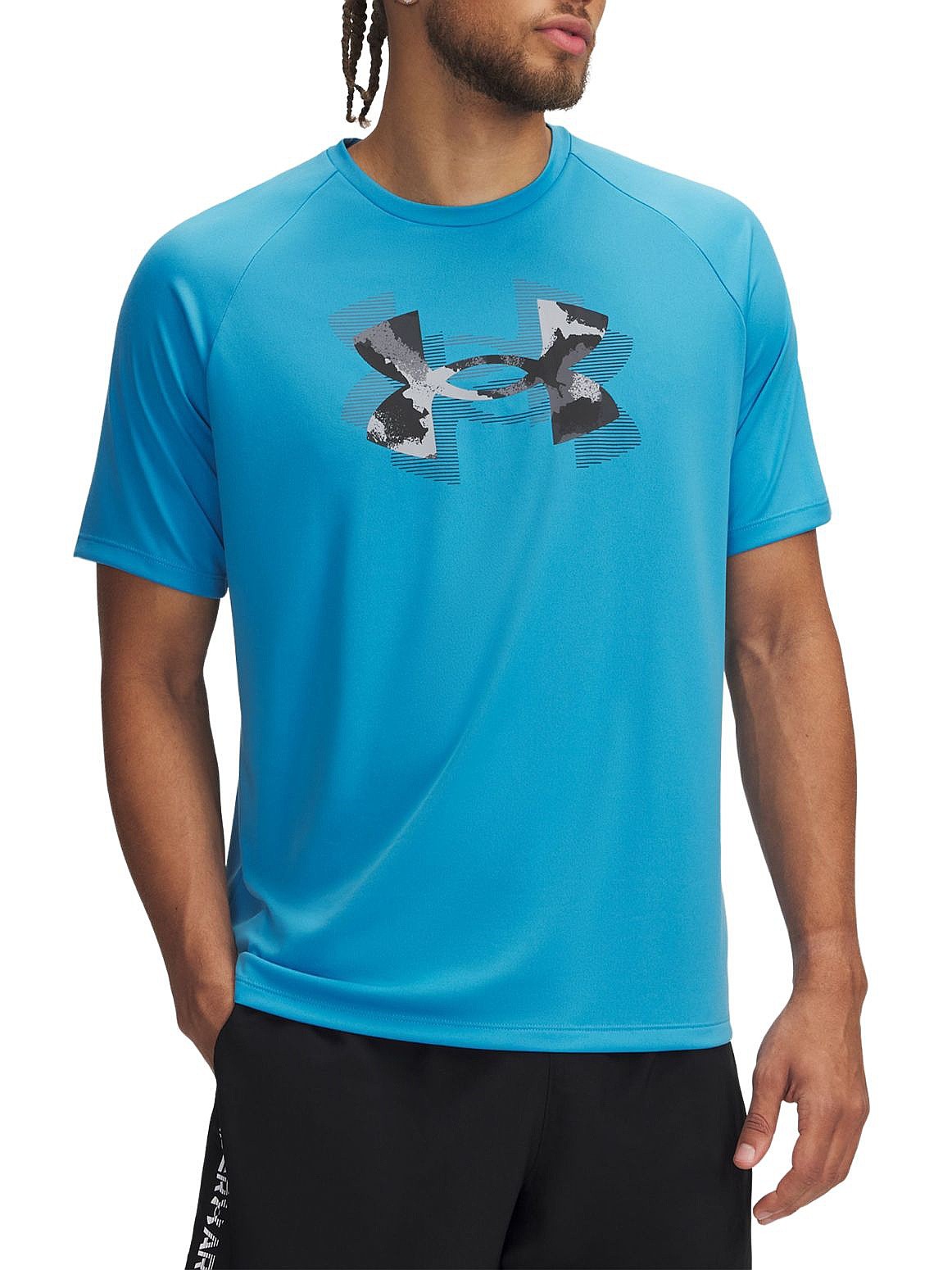 camisa Under Armour Tech Print Fill - Ether Blue/Black - men´s
