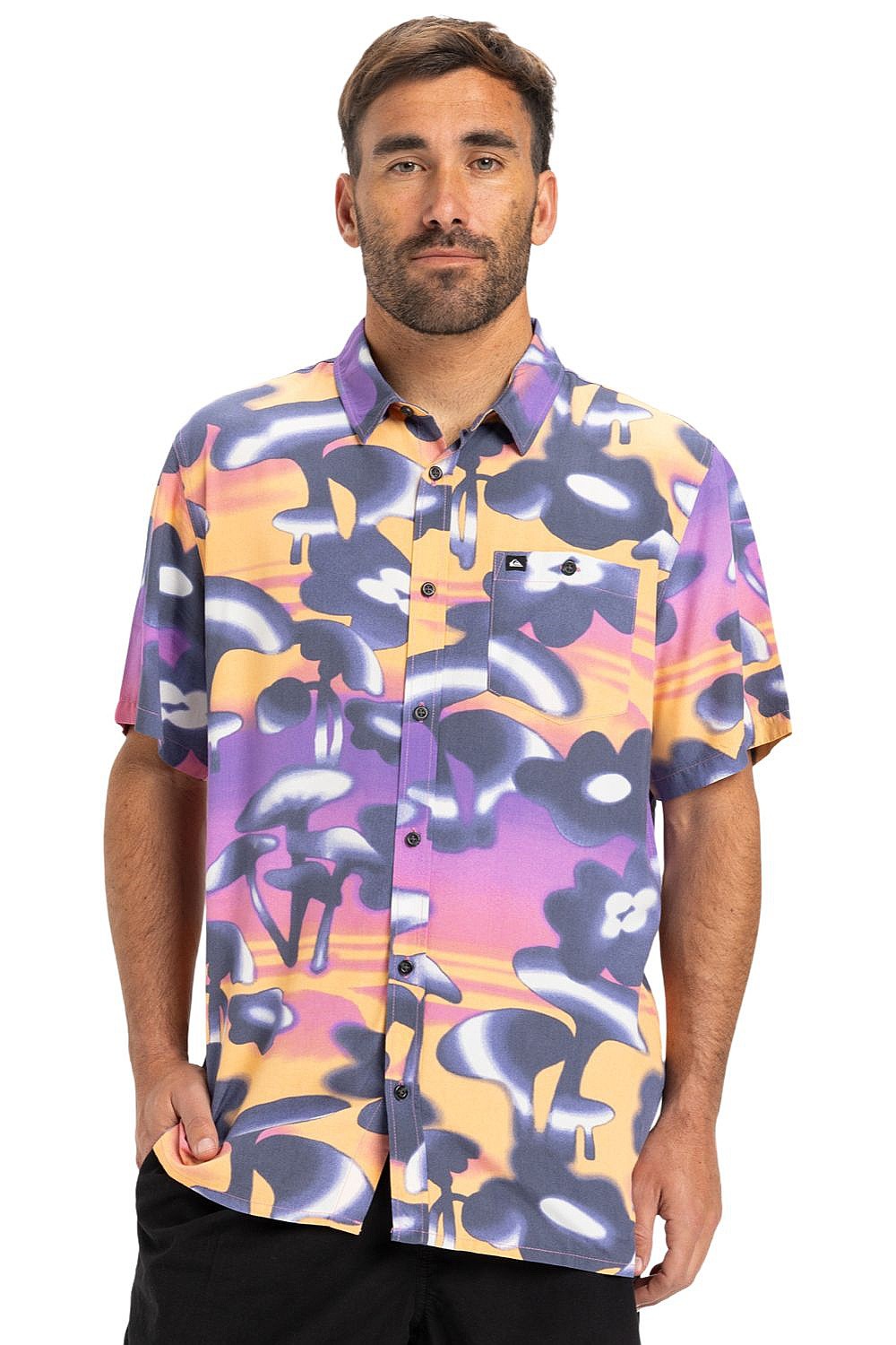 košeľa Quiksilver Safe Paradise - PHP6/Vintage Violet Biophilia 64X64 - men´s