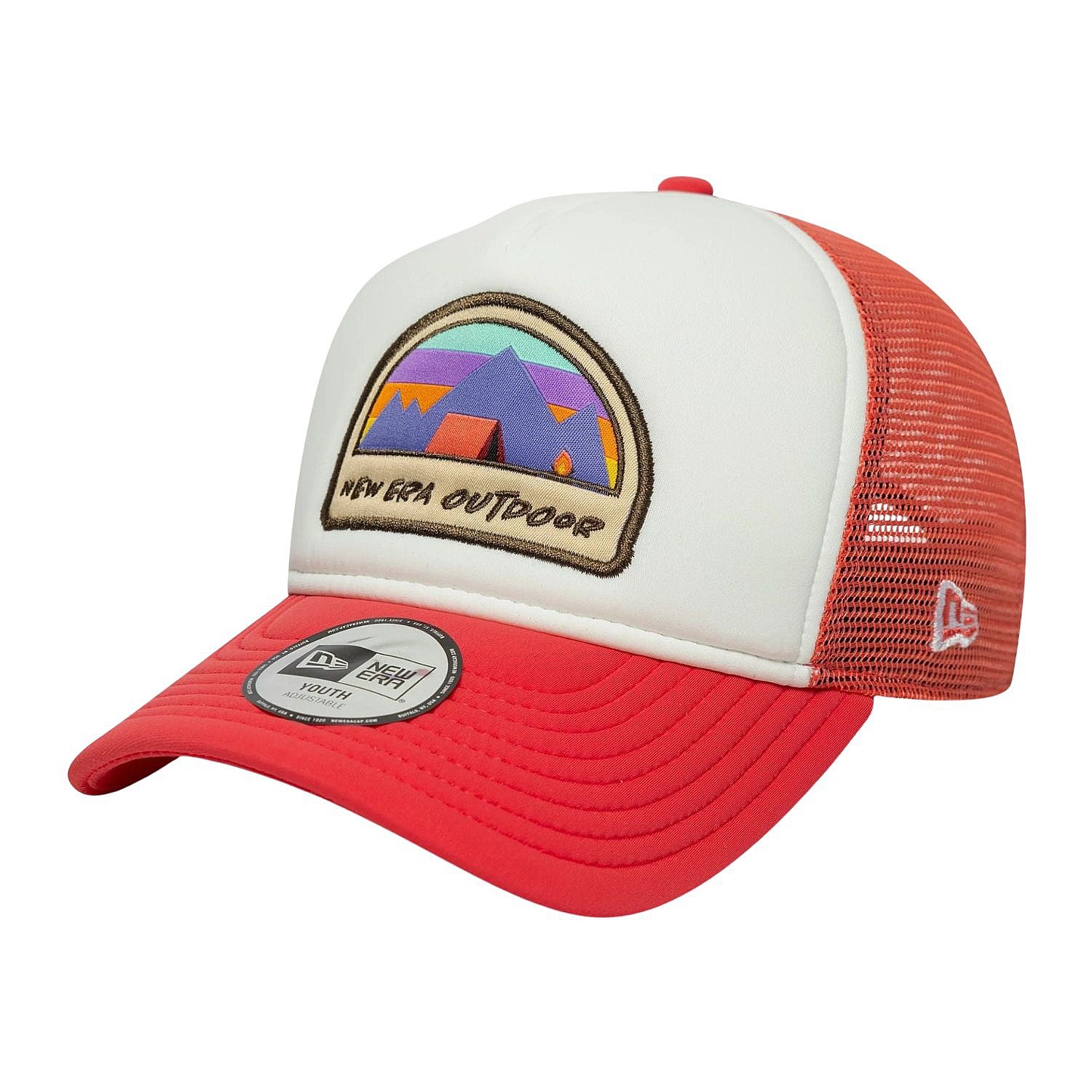 šiltovka New Era 9FO AF Adv Patch Trucker Youth - Sweet Coral/White - unisex junior