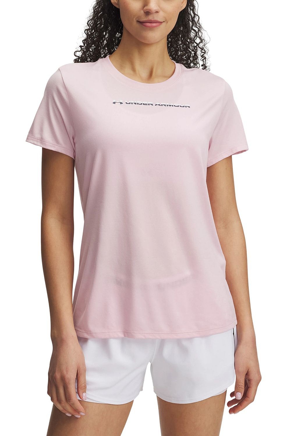 tričko Under Armour Tec PTH Graphic - Prime Pink/Downpour Gray - women´s