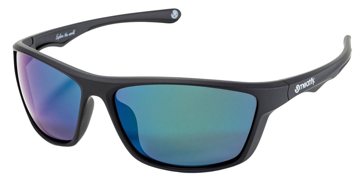 des lunettes Meatfly Bob - Black/Green Polarized