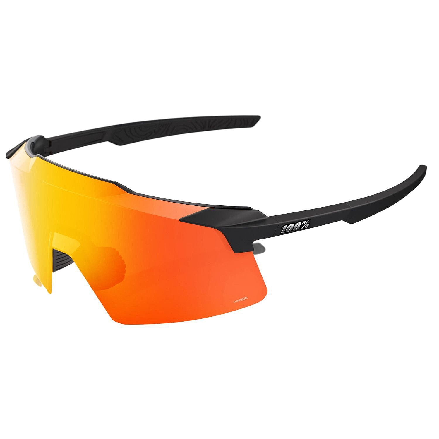okulary 100% Aerocraft - Soft Tact Black/HiPER Red Multilayer Mirror Lens