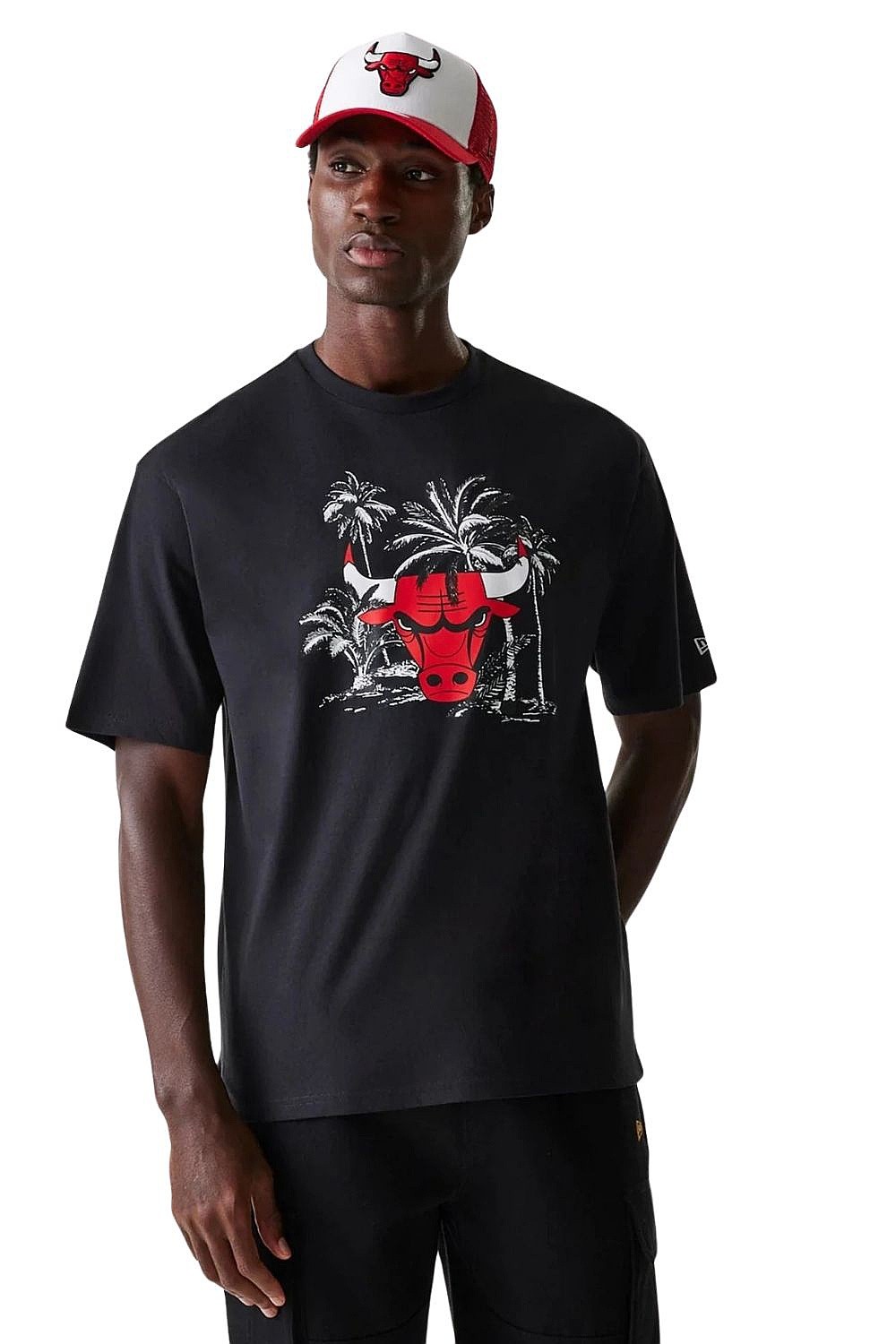 T-shirt New Era Palm Tree Oversized NBA Chicago Bulls - Black - men´s