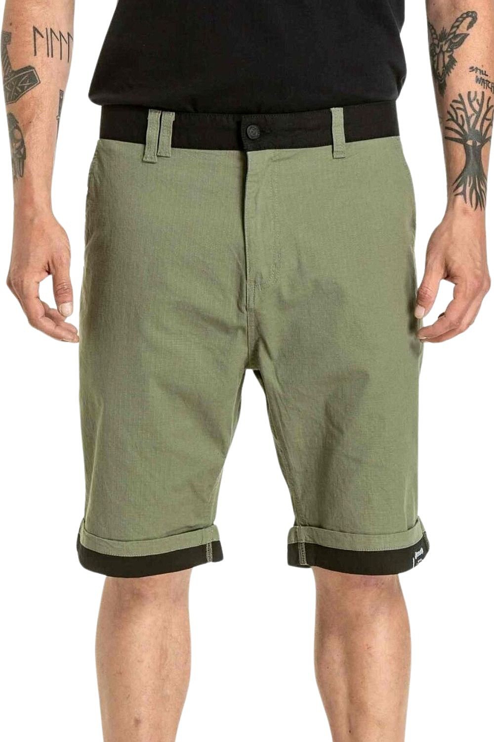 kraťasy Meatfly Barry 2.0 - Olive/Black Ripstop