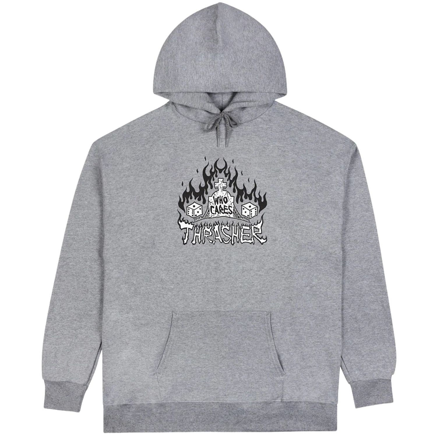 Sweatshirt Thrasher Who Cares by Neckface Hoodie - Sport Grey - men´s