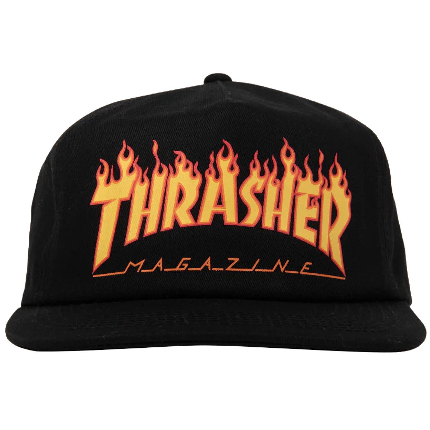 gorra con visera Thrasher Printed Flame Snapback - Black - men´s