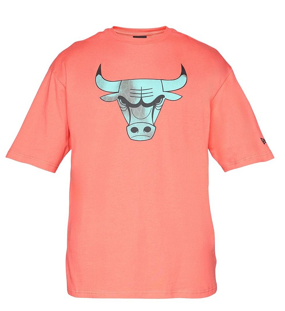 tričko New Era All Over Print Infill Oversized NBA Chicago Bulls - Sweet Coral - men´s