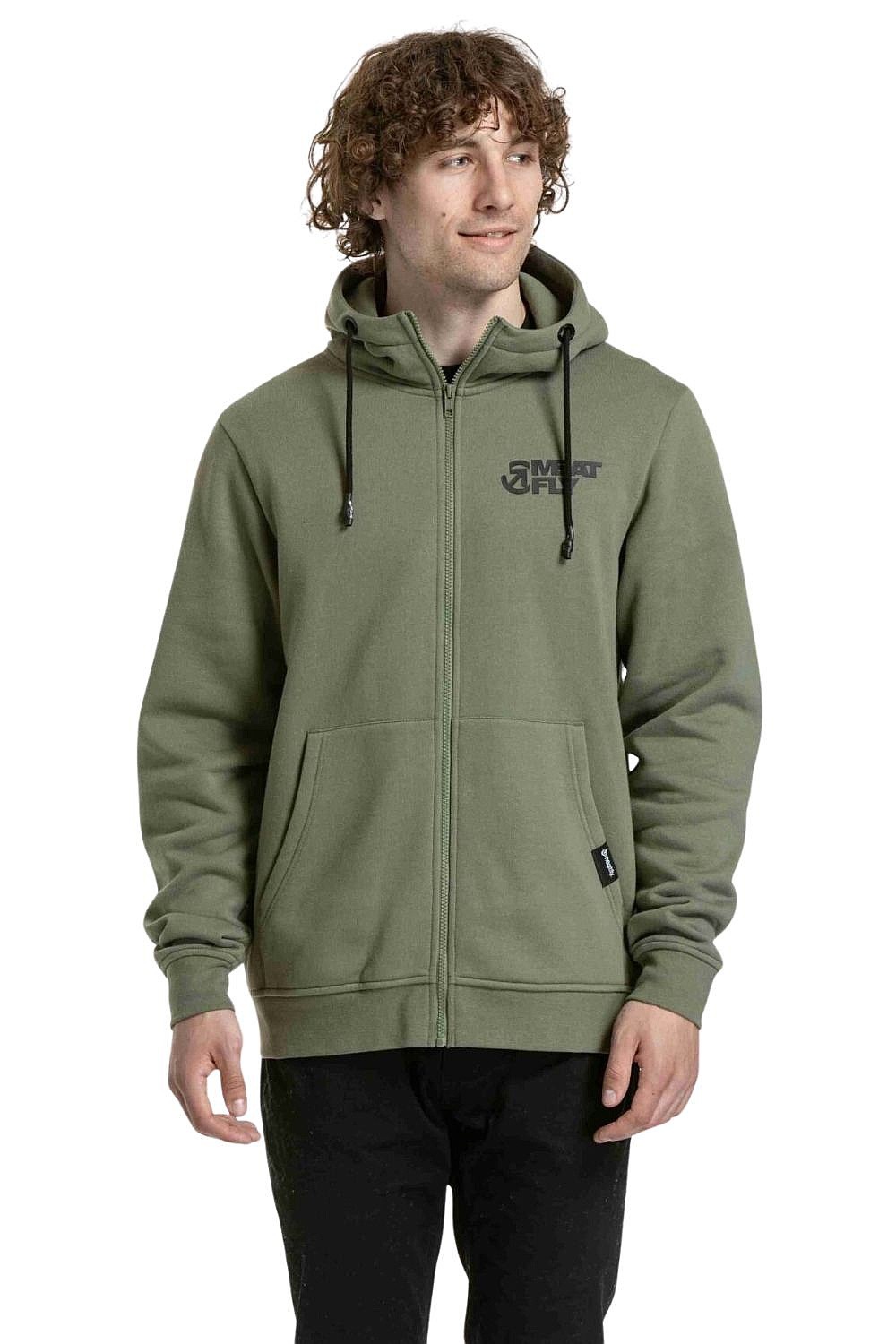 Sweatshirt Meatfly Cooper Zip - Olive - men´s