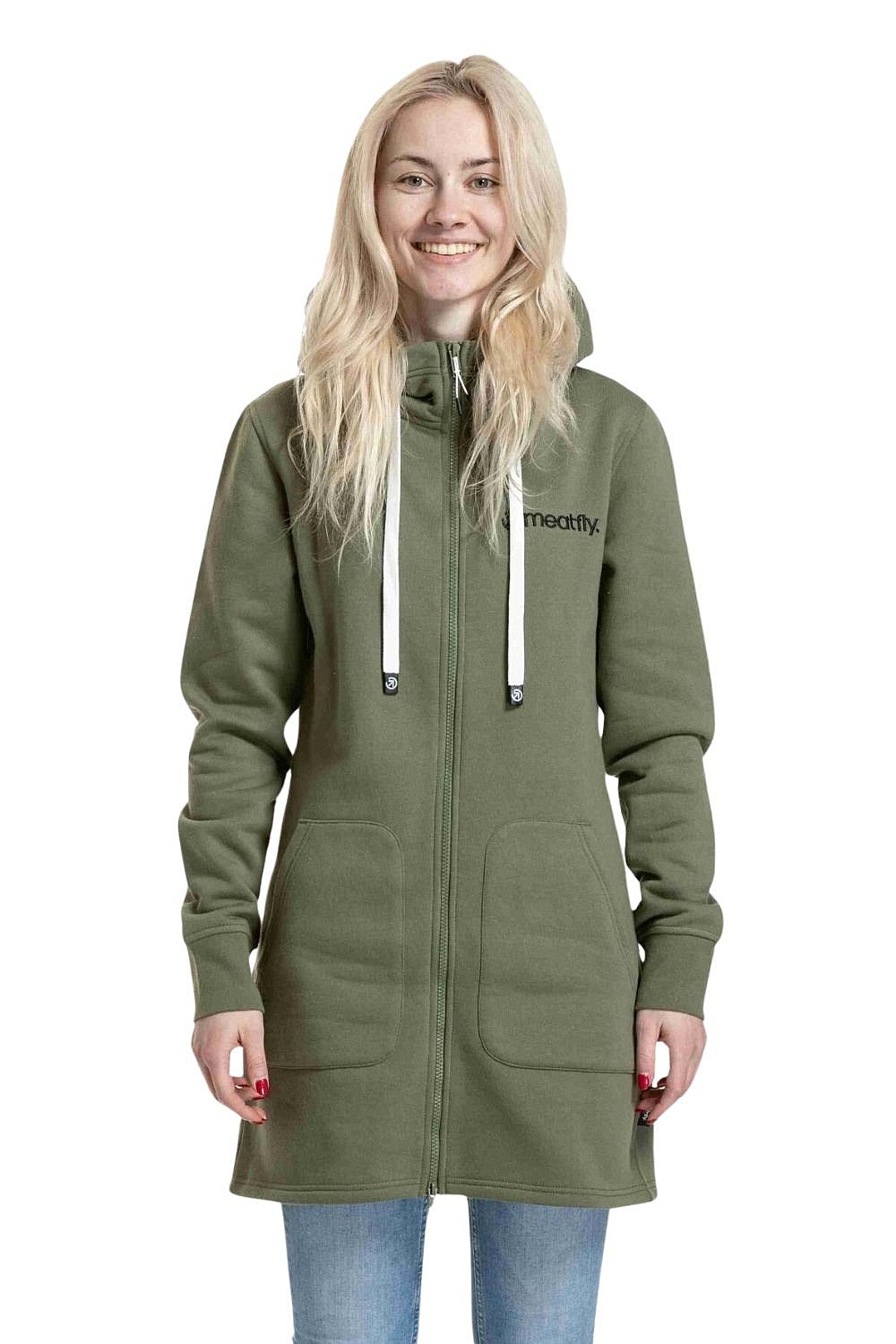 Sweatshirt Meatfly Clair Zip - Olive - women´s