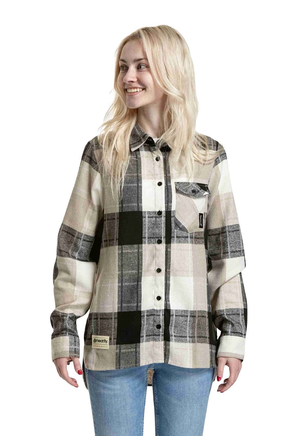 chemise Meatfly Courtney LS - Beige - women´s
