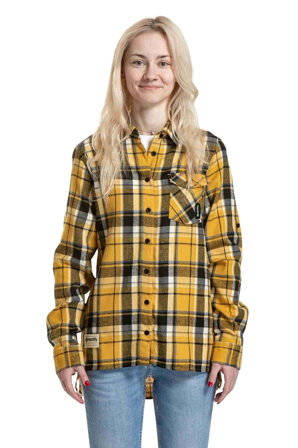 košeľa Meatfly Courtney LS - Yellow - women´s