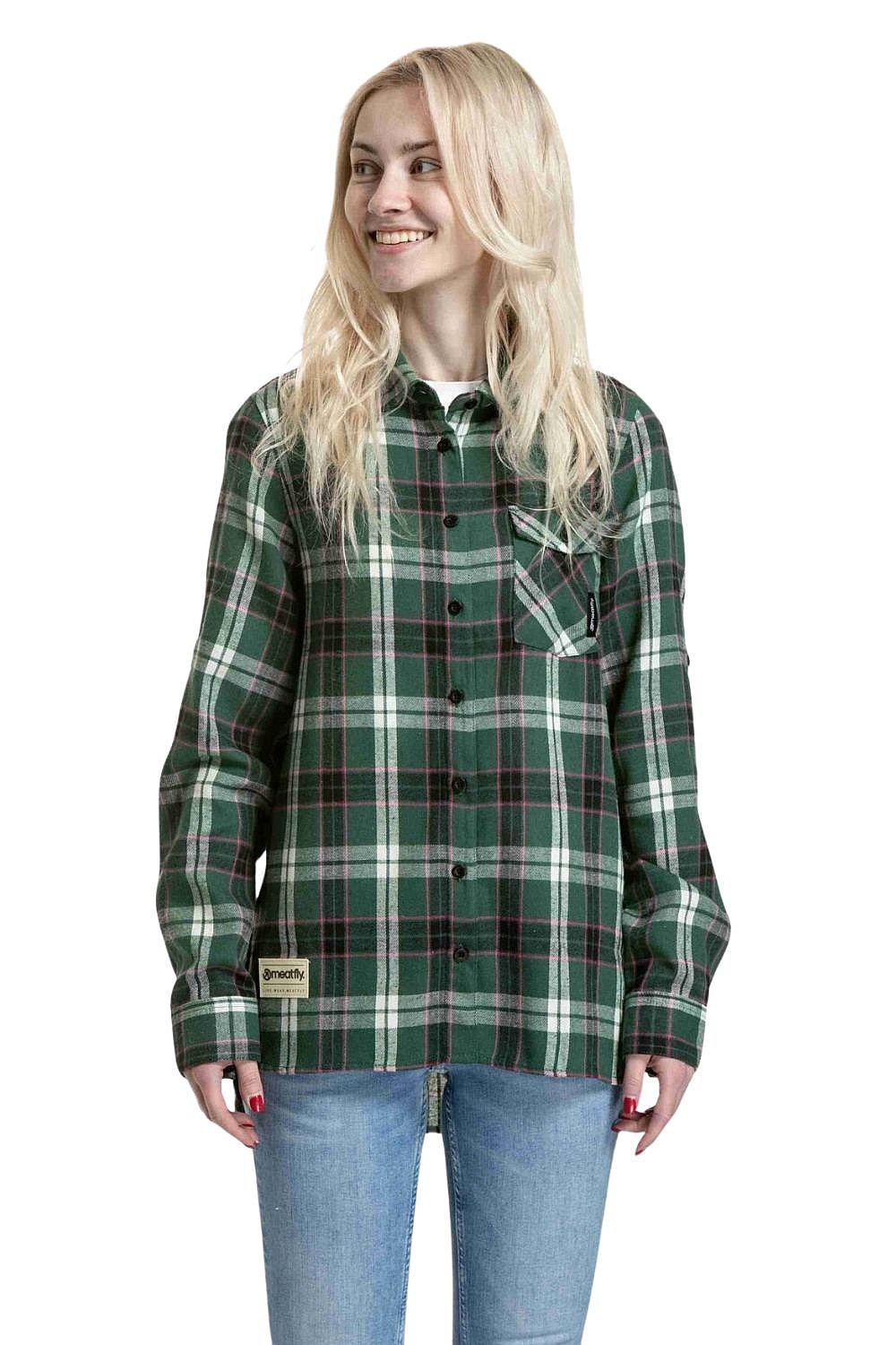 Hemd Meatfly Courtney LS - Dark Green - women´s