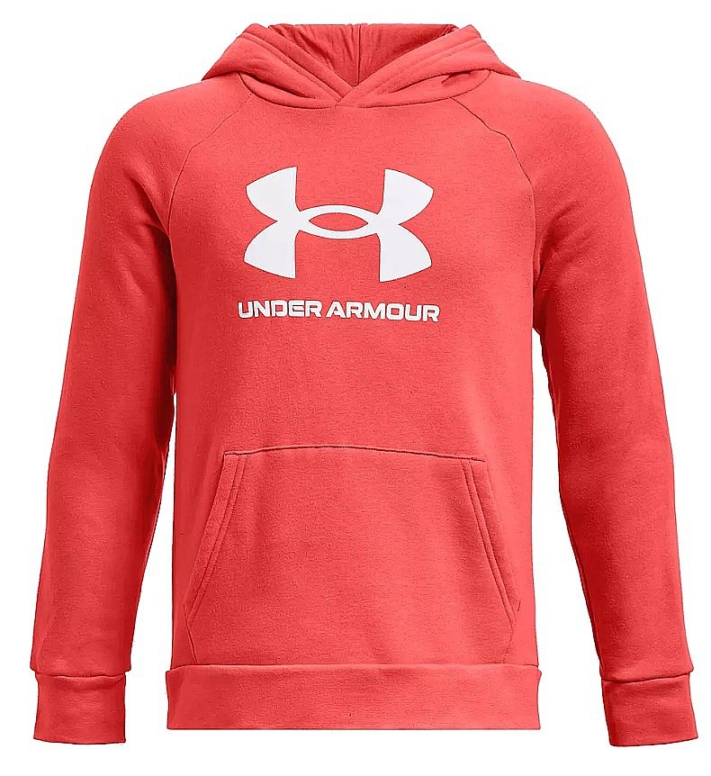 Sweatshirt Under Armour Rival Fleece Big Logo Hoodie - Venom Red/White - boy´s