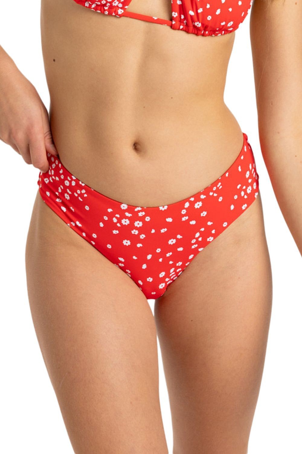 plavky Roxy PT Beach Classics V Cheeky - RNN6/Poppy Red Dancing Ditsy Swim